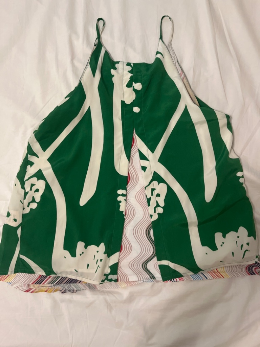 Anthropologie Porridge Women's Green Floral Tank Top Size Small Sleeveless - Picture 2 of 5